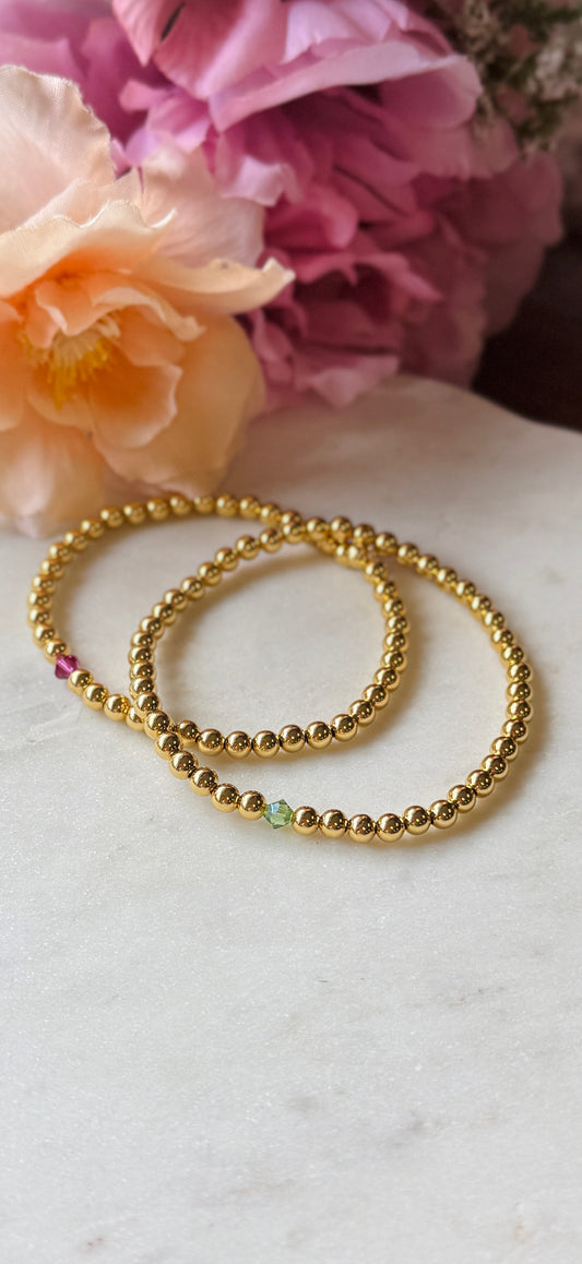 14k Gold Fill Beaded Birthstone Bracelets