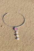 Pink mussel + pearls choker