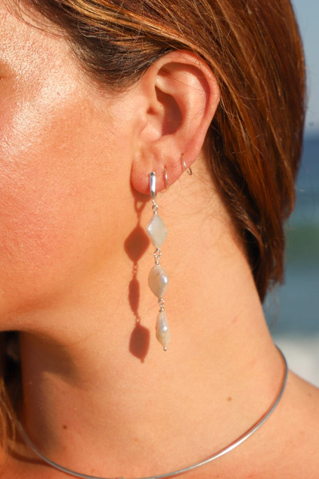 cultured pearl trio dangles