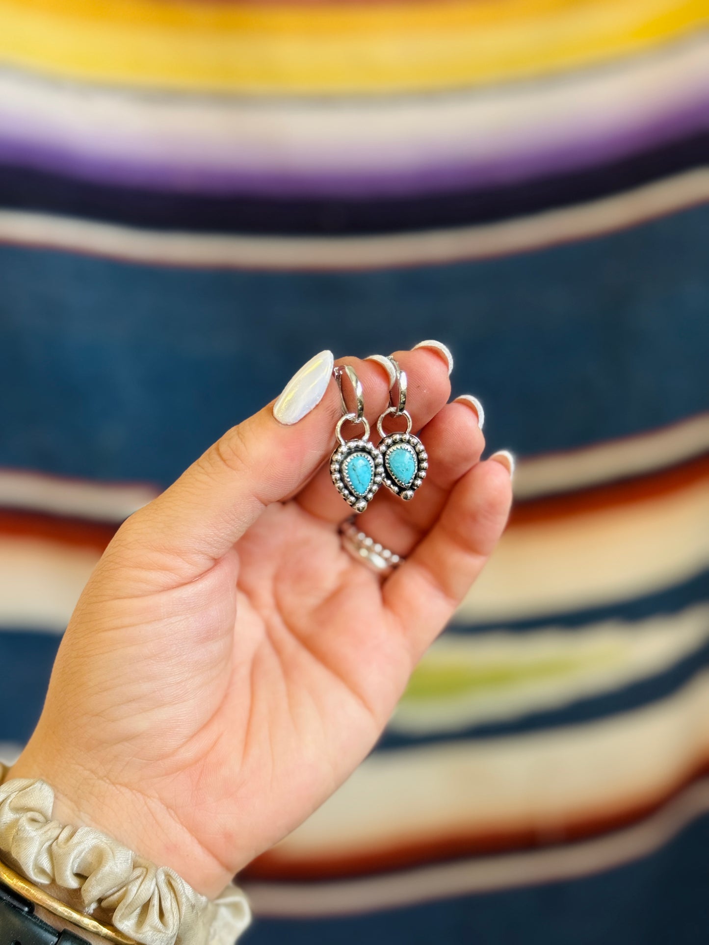 Kingman Turquoise Charm Earrings