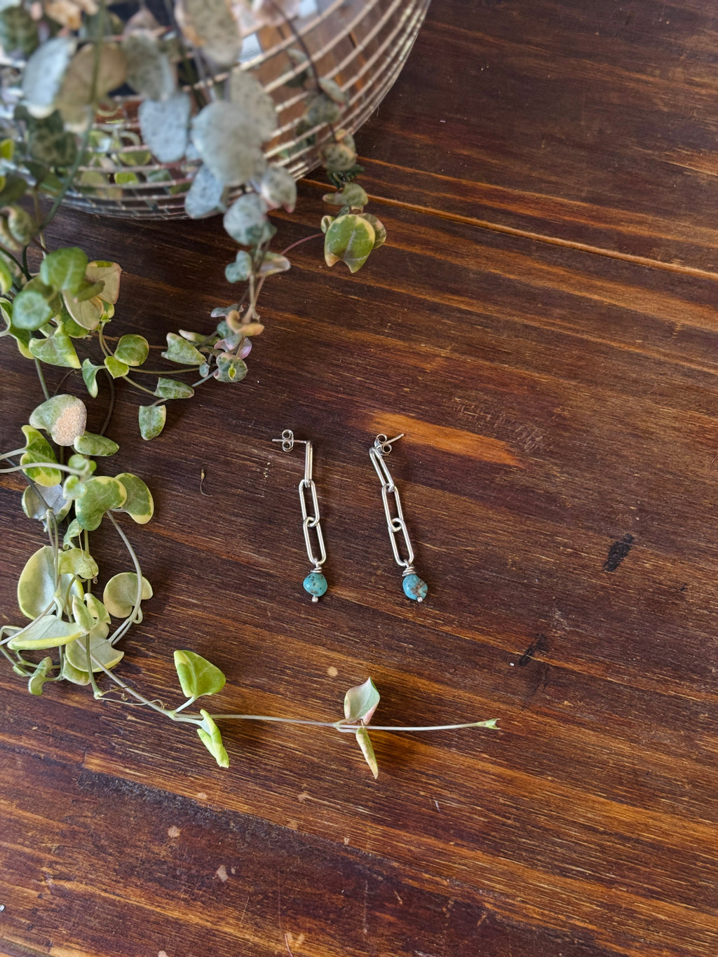 Turquoise Paperclip Earrings