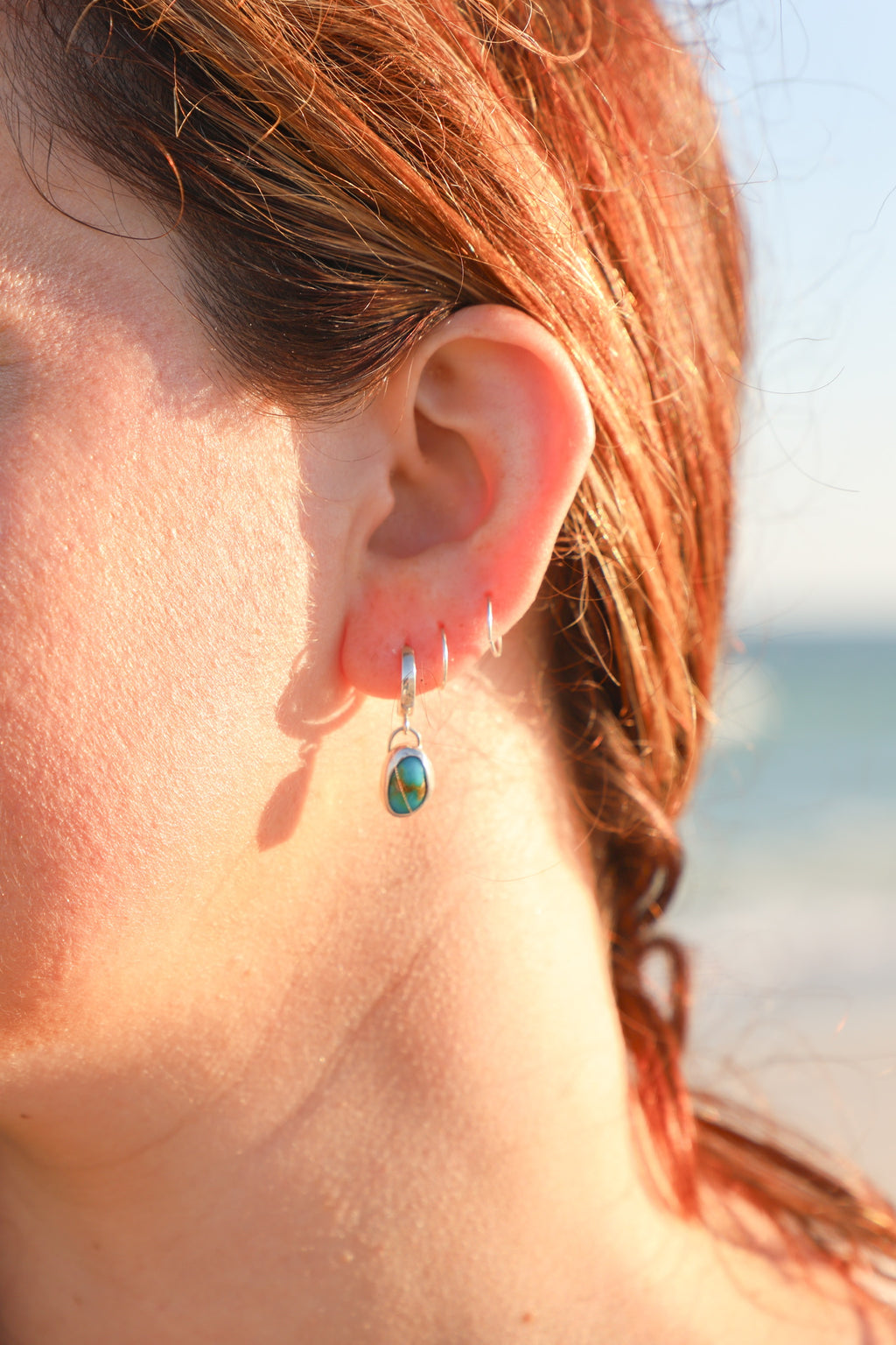 Turquoise Hoops