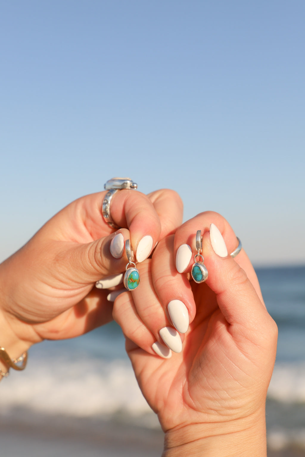 Turquoise Hoops