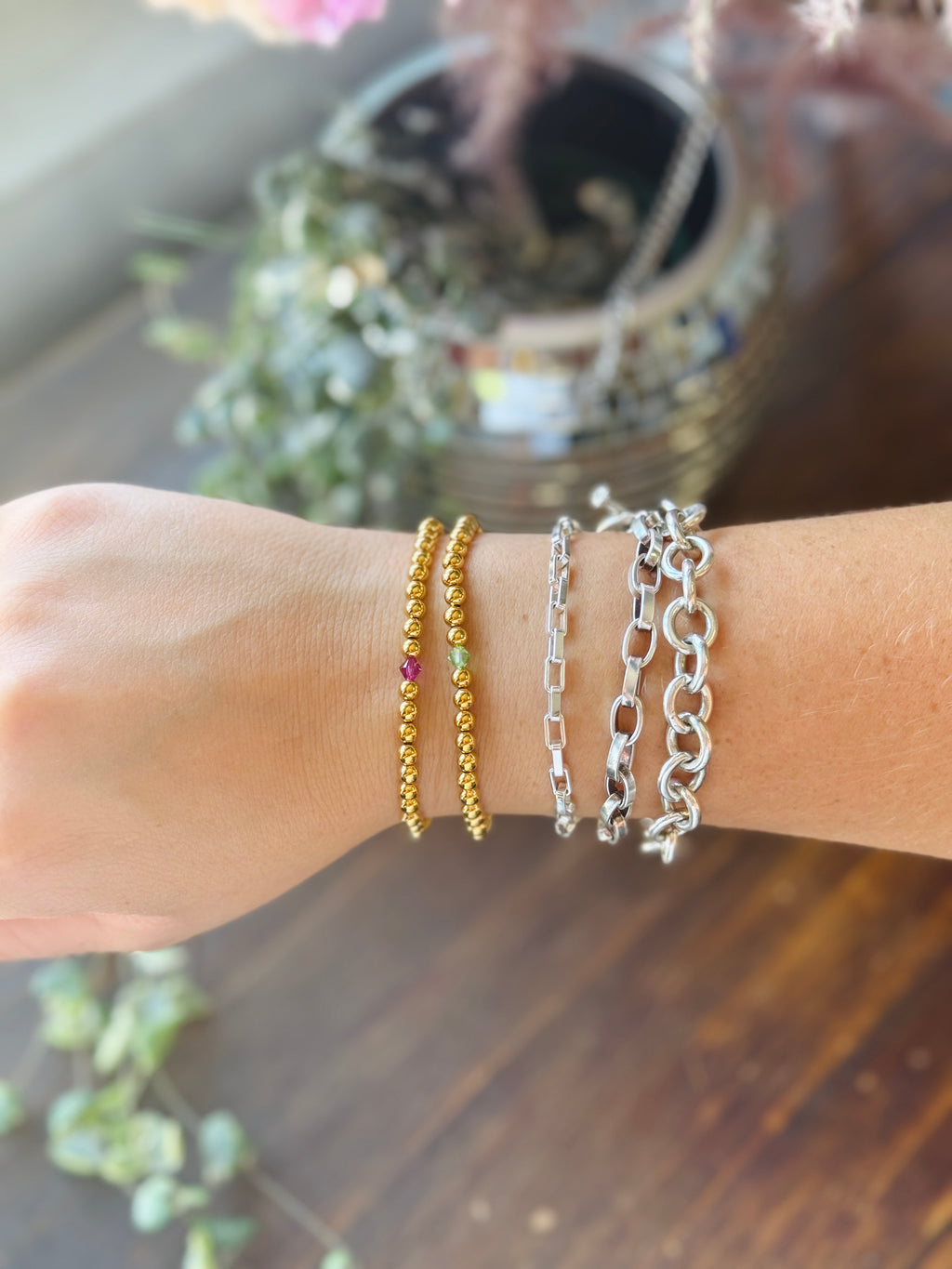 14k Gold Fill Beaded Birthstone Bracelets