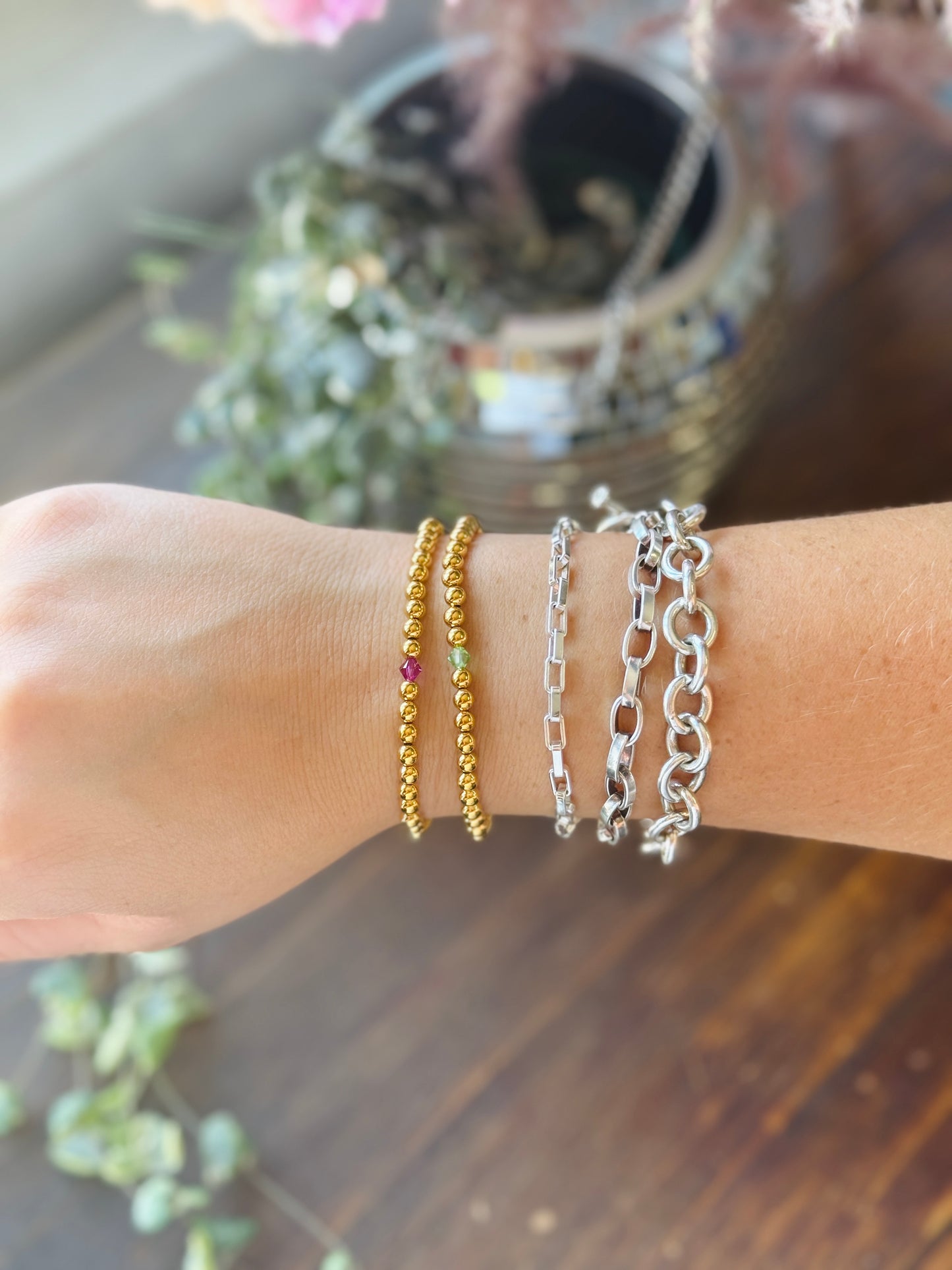 14k Gold Fill Beaded Birthstone Bracelets