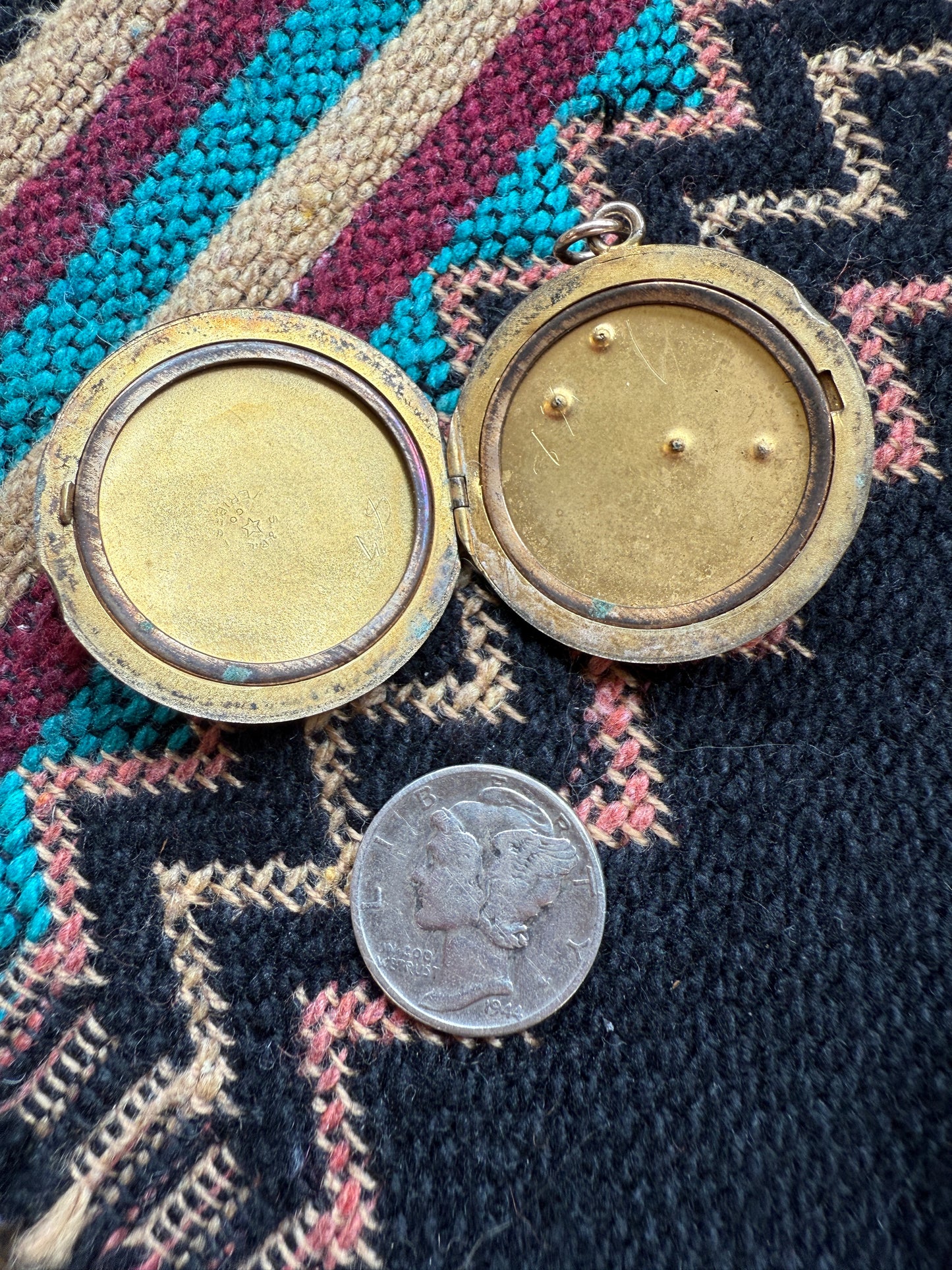 Antique Gold Fill Flower Basket Locket