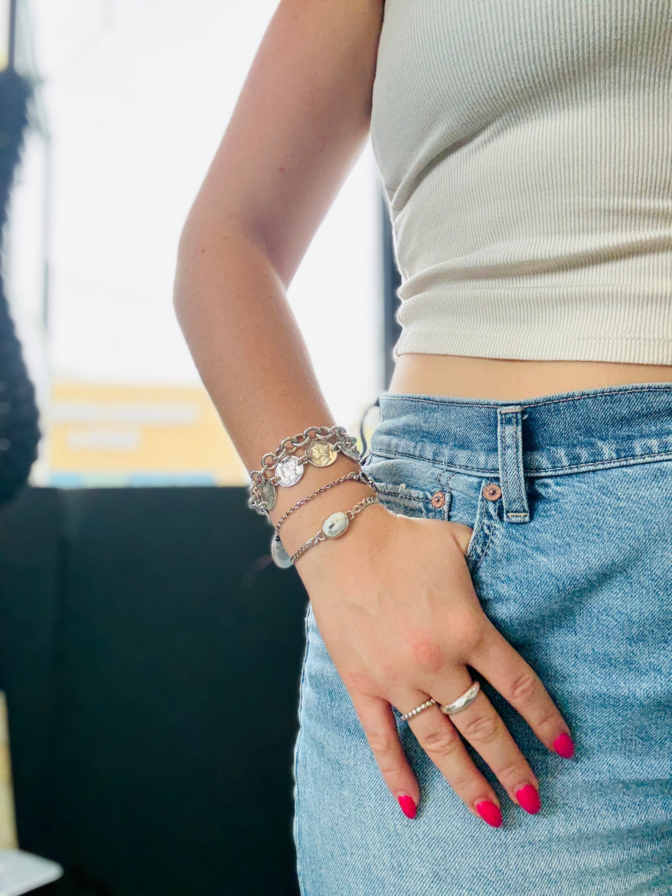White Buffalo Curb Chain Bracelet
