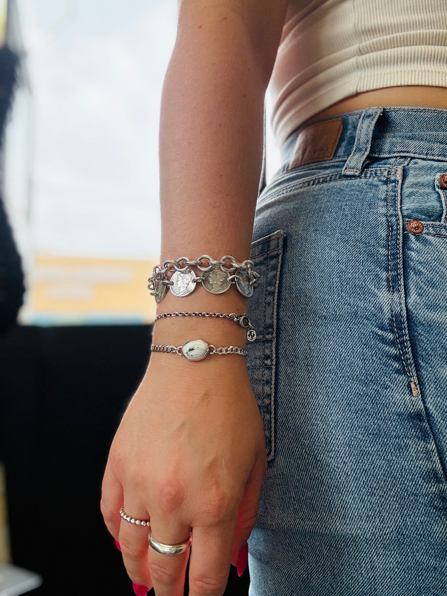 White Buffalo Curb Chain Bracelet