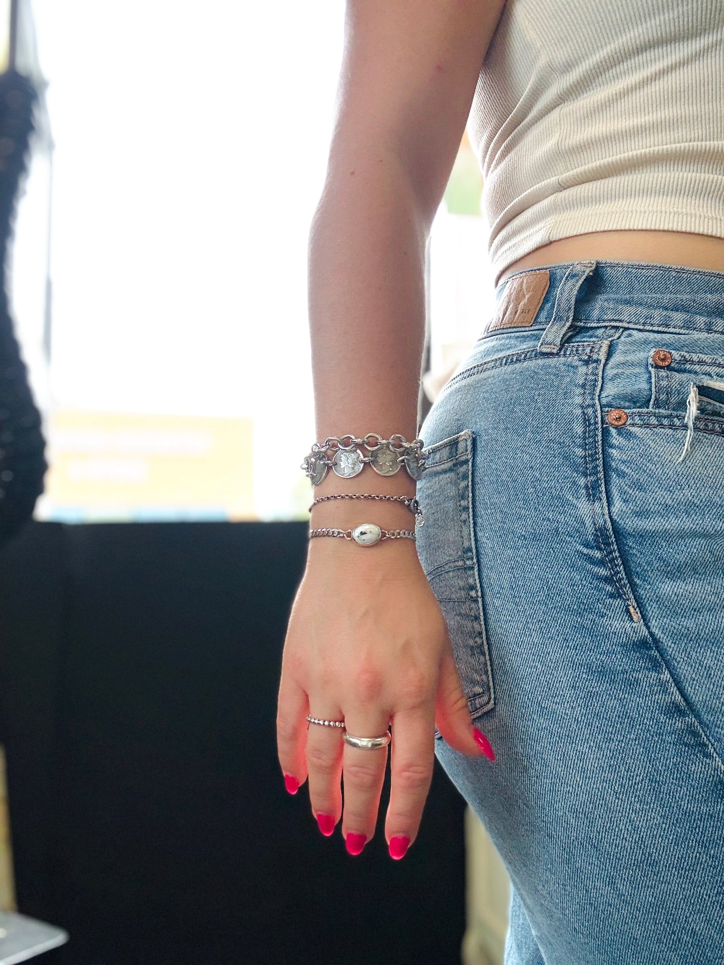 White Buffalo Curb Chain Bracelet