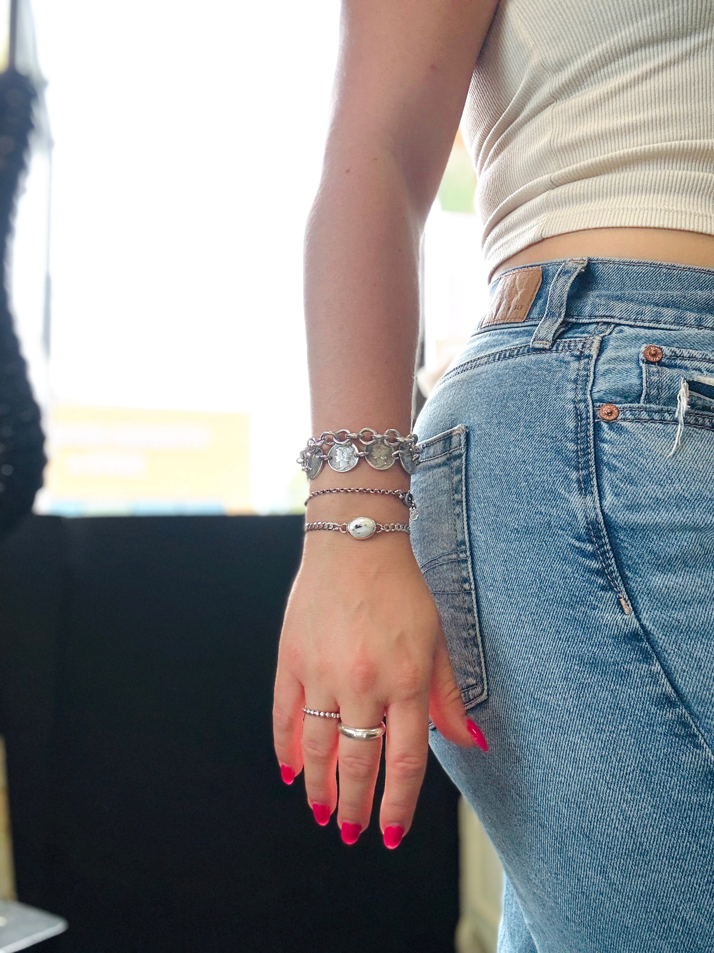 White Buffalo Curb Chain Bracelet