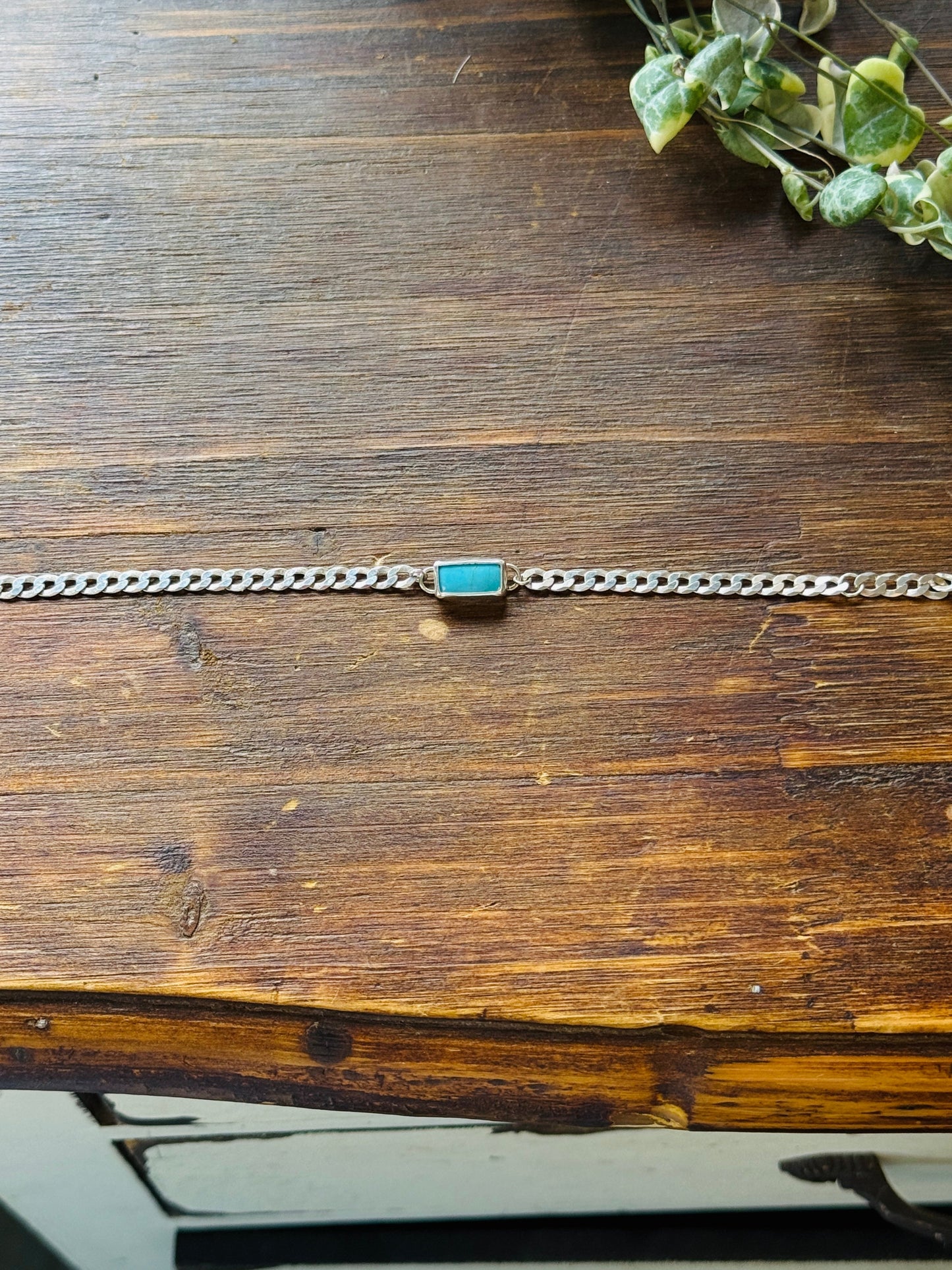 Turquoise Curb Chain Bracelet