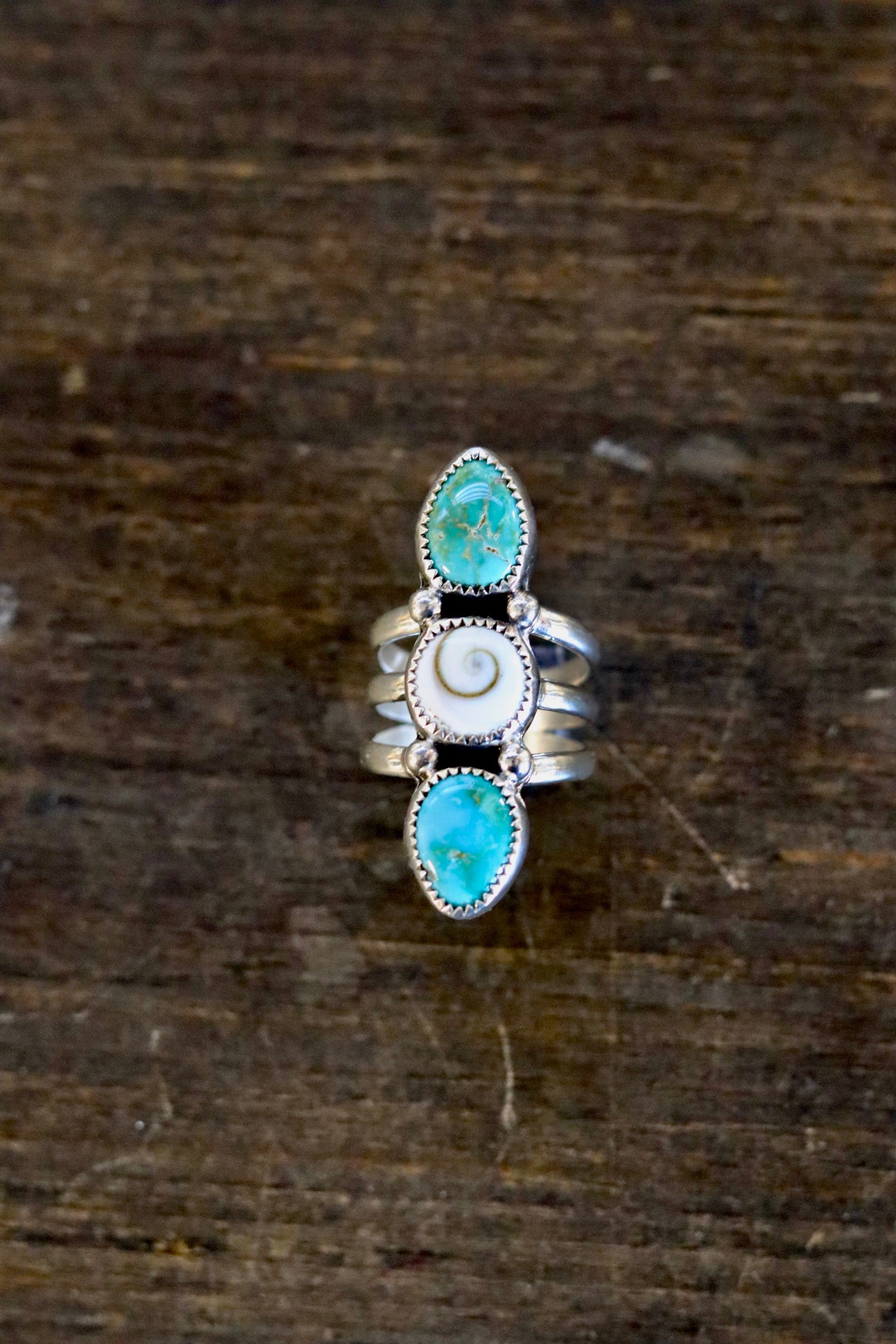 Turquoise + Shiva shell size 7
