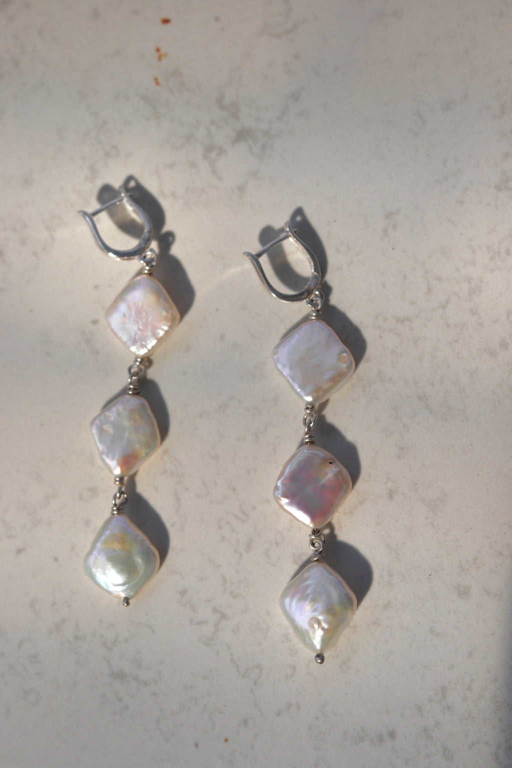 cultured pearl trio dangles