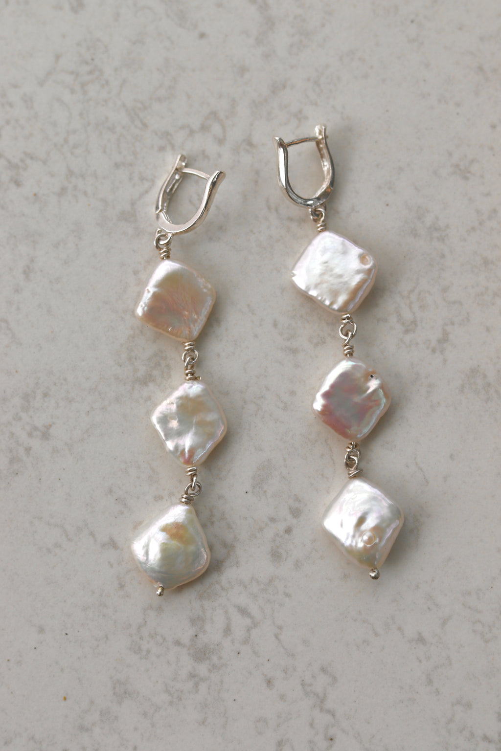 cultured pearl trio dangles