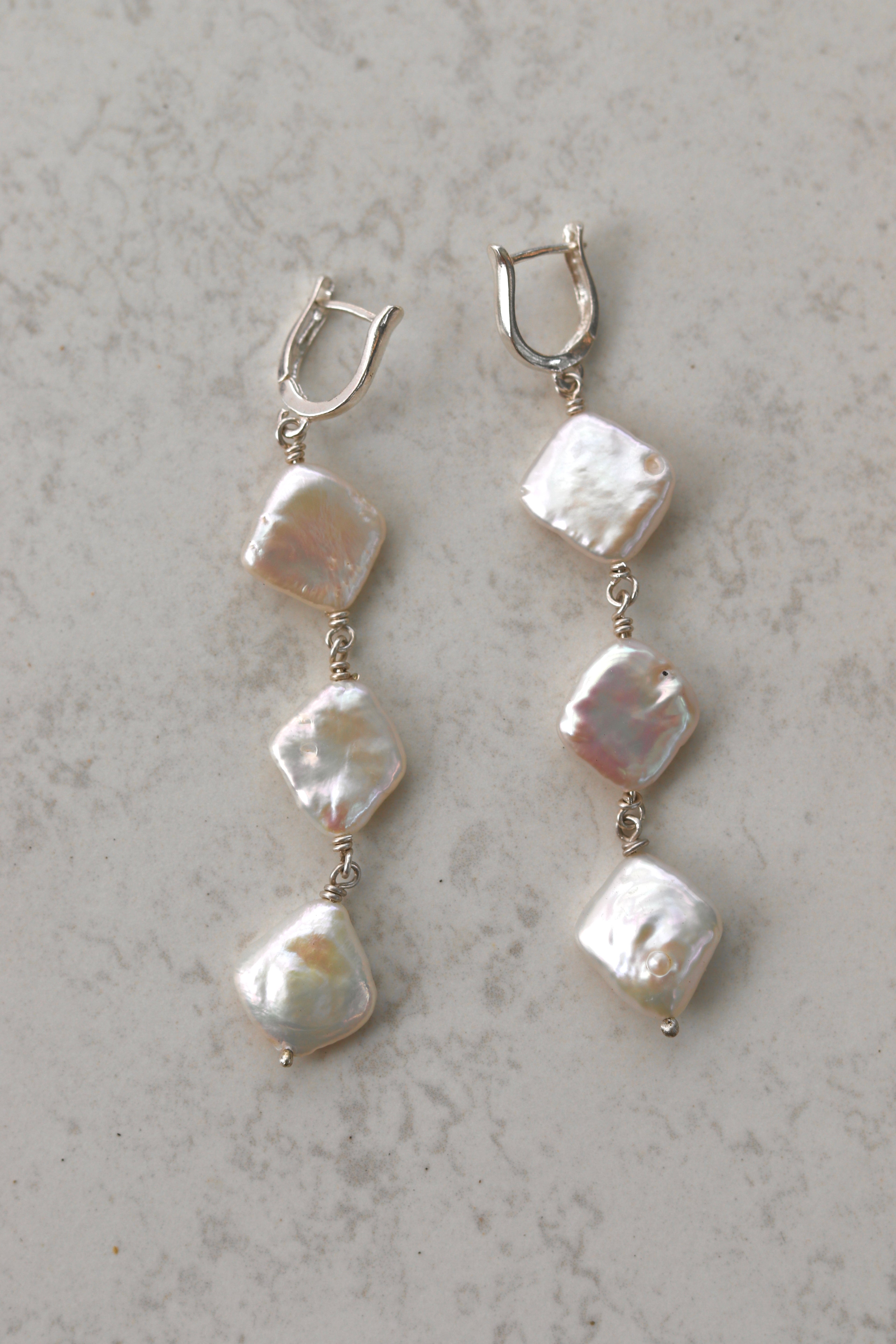 cultured pearl trio dangles