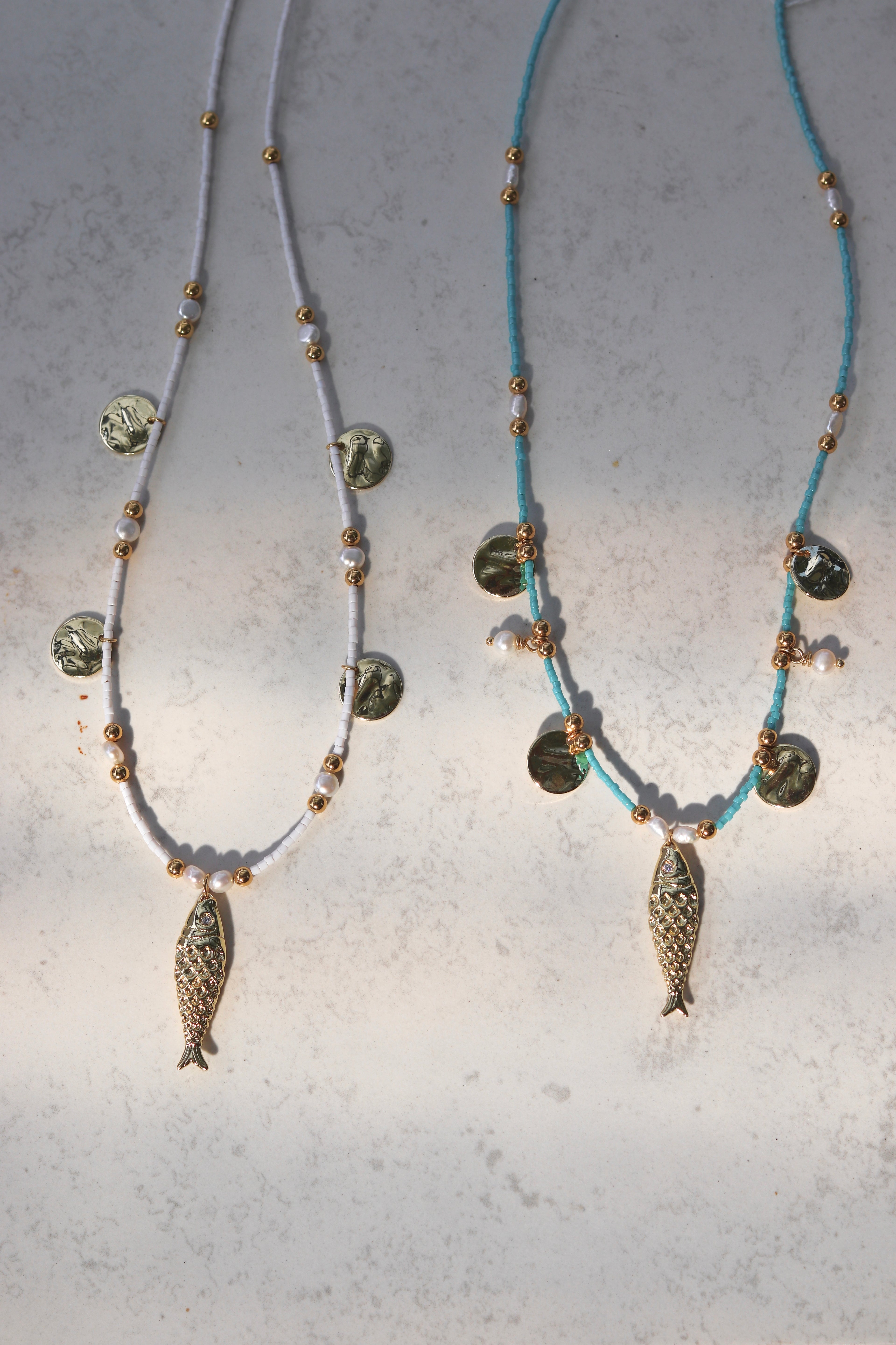 Beaded fish necklaces