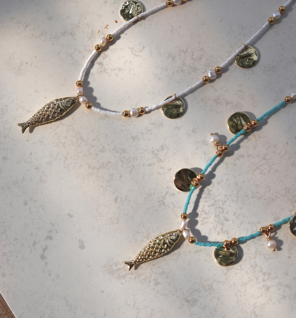 Beaded fish necklaces