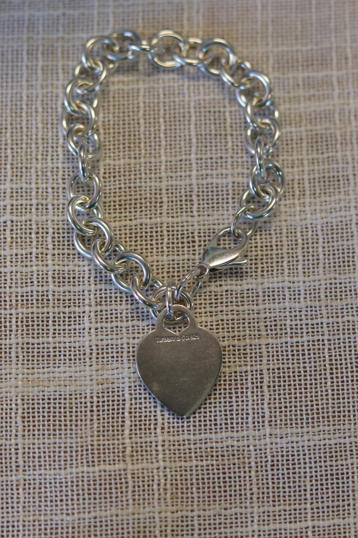 Discontinued Tiffany & Co. Sterling Silver Heart Tag Bracelet