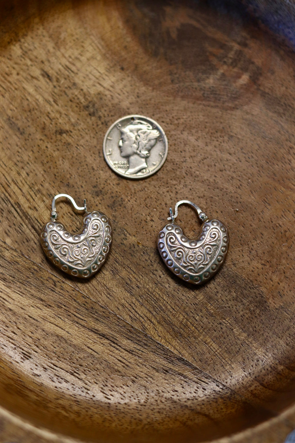 Heart Filigree Hoops Hollow