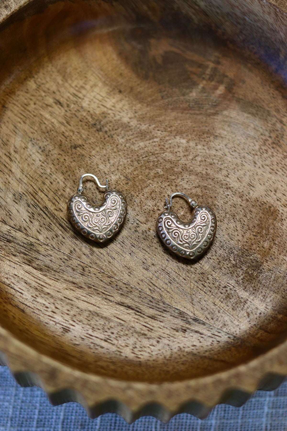 Heart Filigree Hoops Hollow