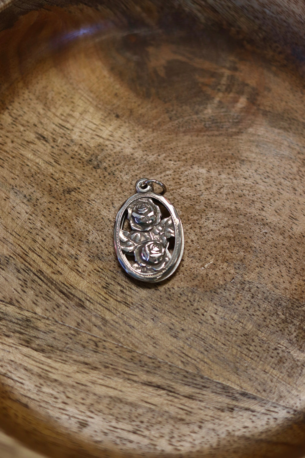 Vintage Oval Miraculous Metal Slide Pendant 925