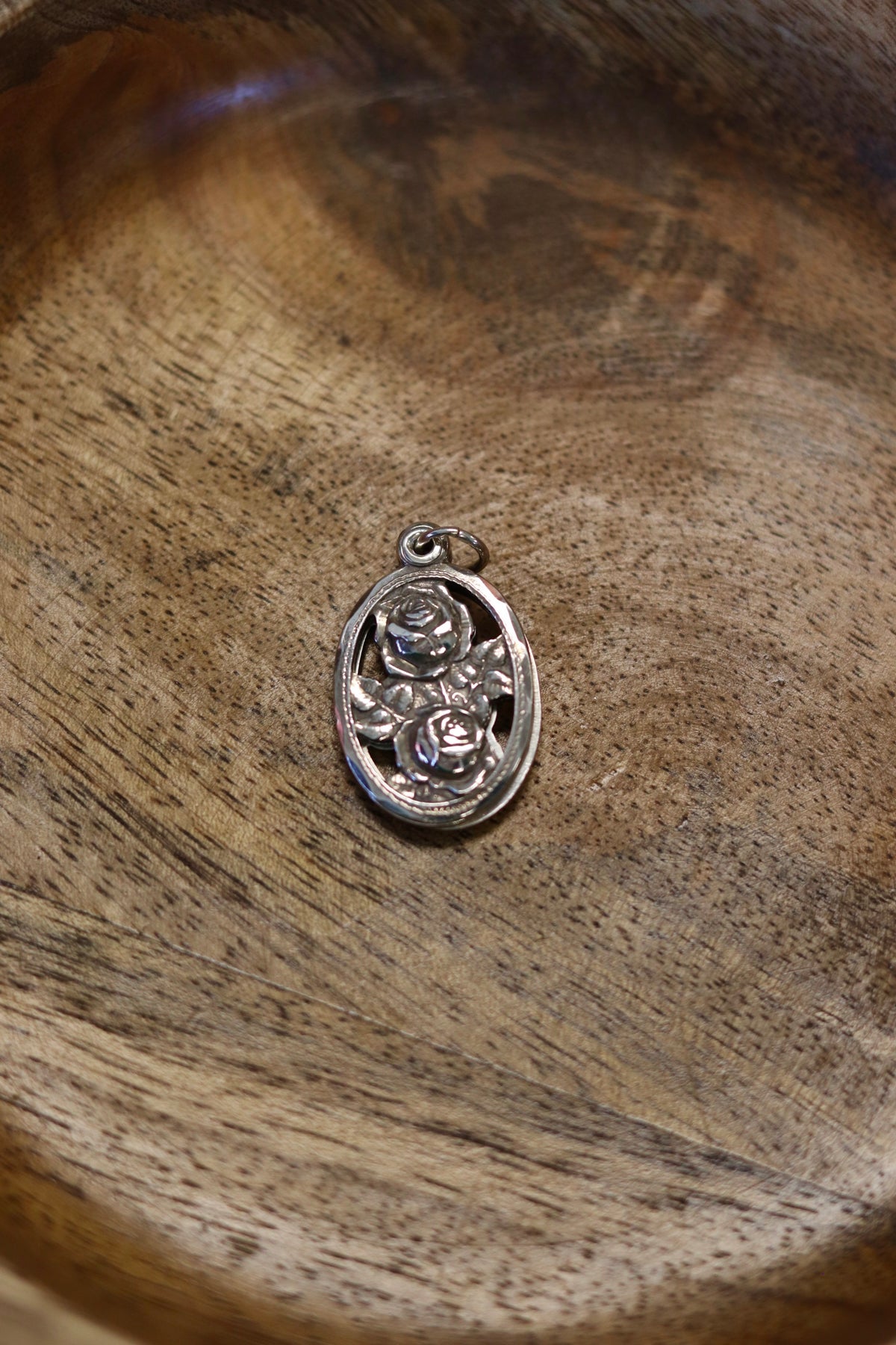 Vintage Oval Miraculous Metal Slide Pendant 925