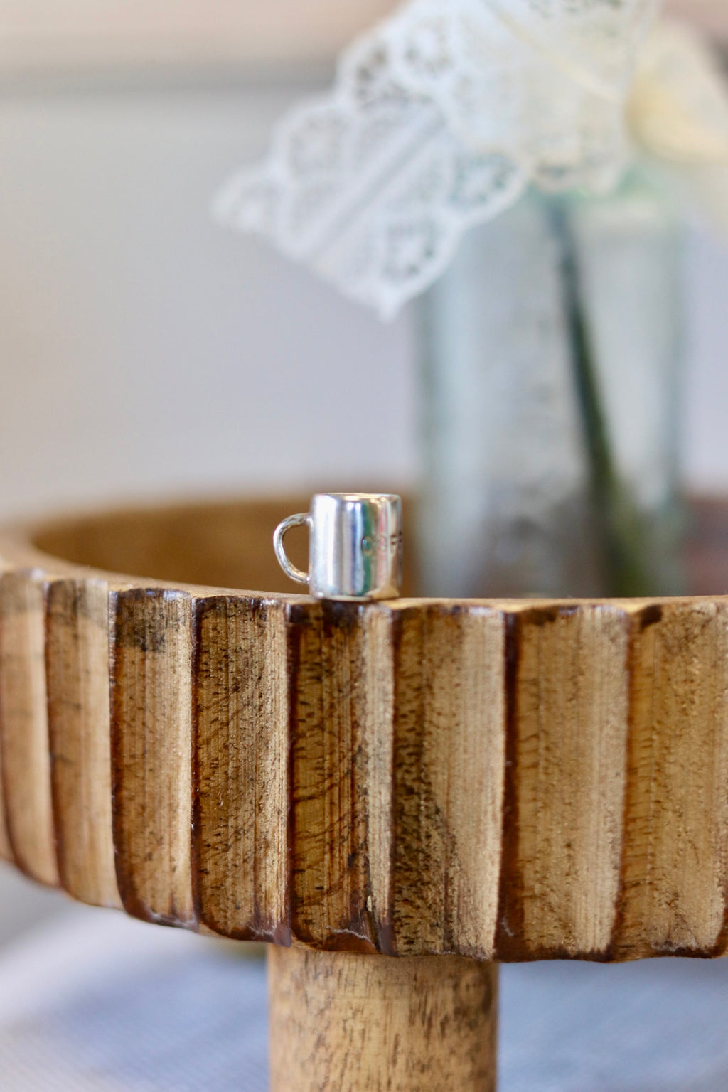 Vintage Coffee Cup Charm 925