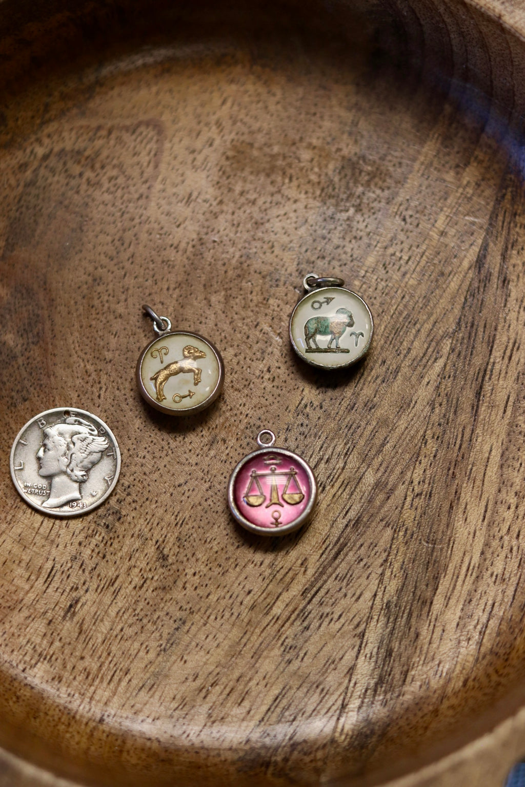 1950s Rare + Collectible Lucite Zodiac Charms 925