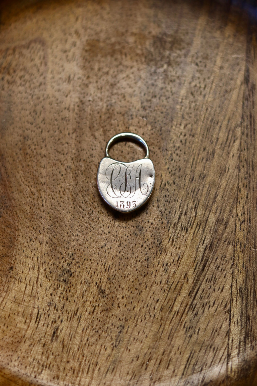 Antique 1893 Victorian Sterling Silver Padlock Charm