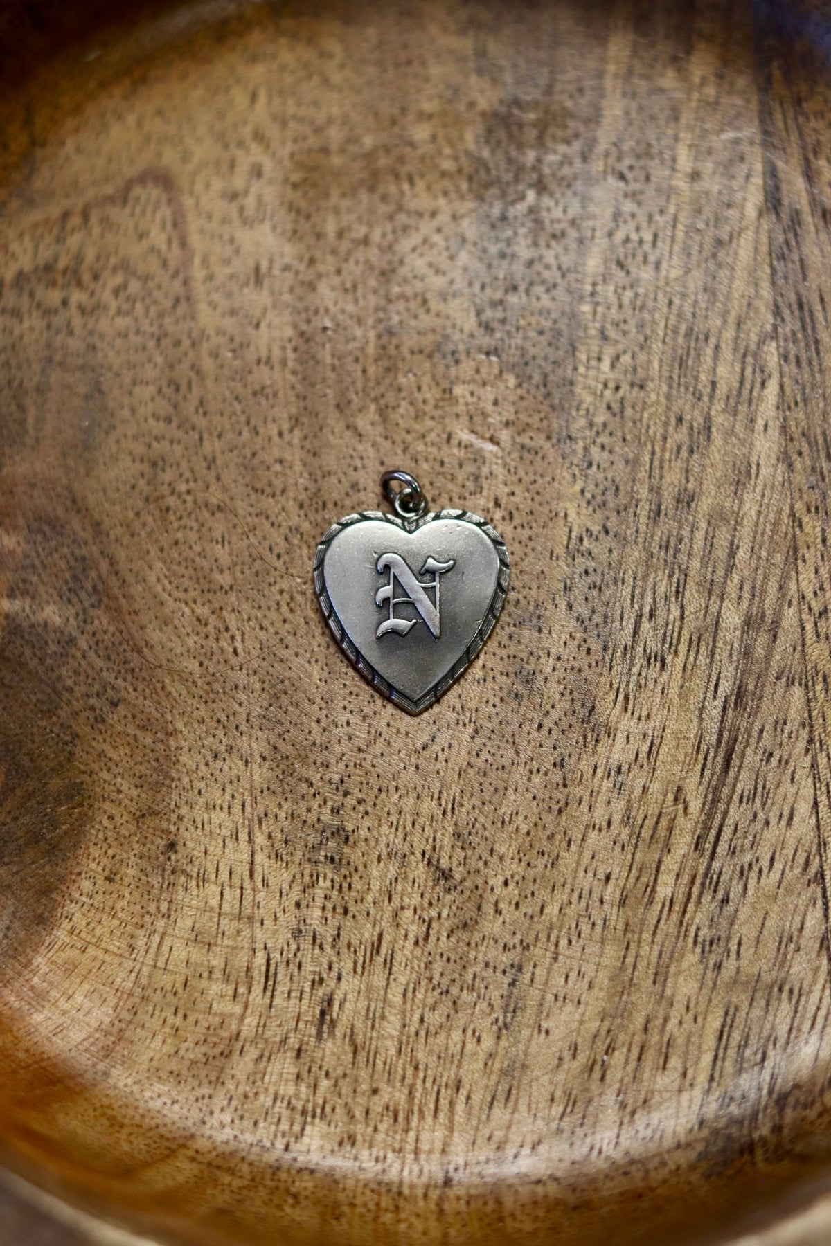 1966 "N" Heart Charm 925