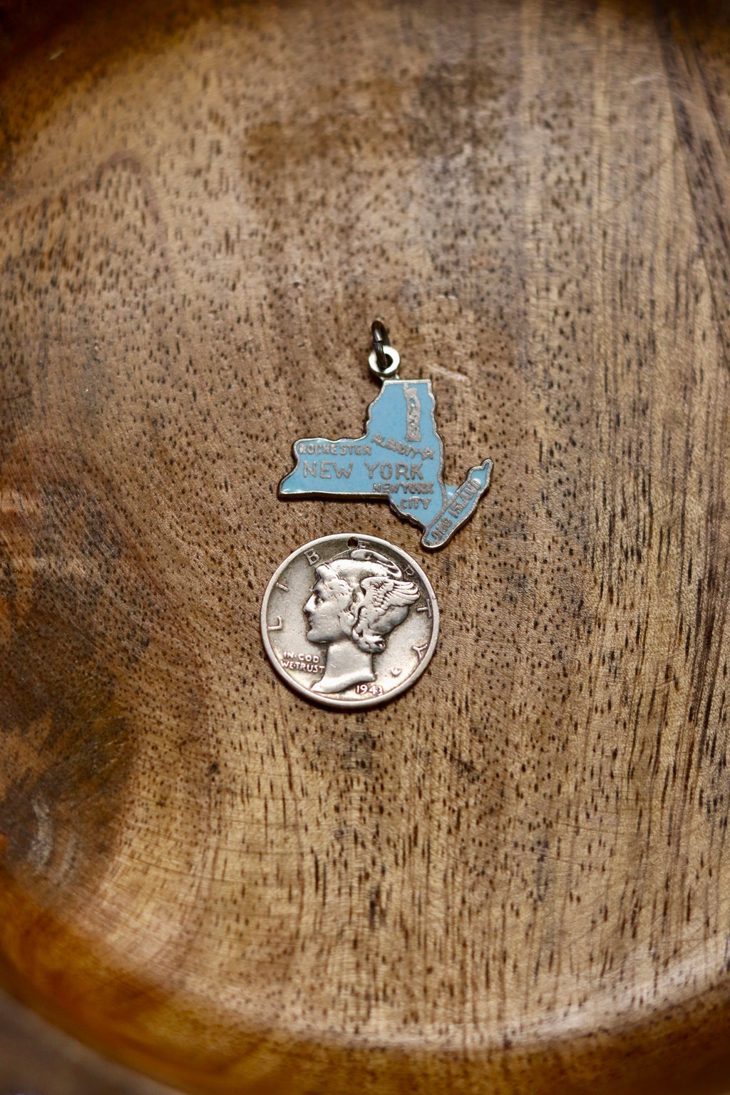 Vintage New York Enamel Charm 925
