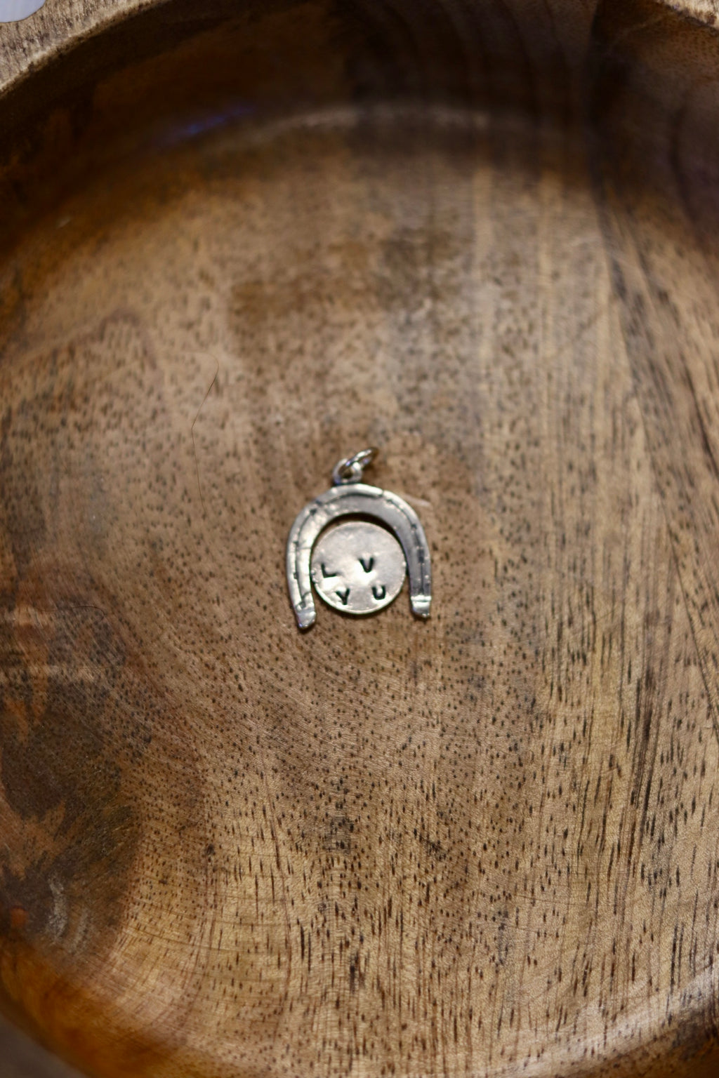 Spinning Horseshoe I luv u charm 925