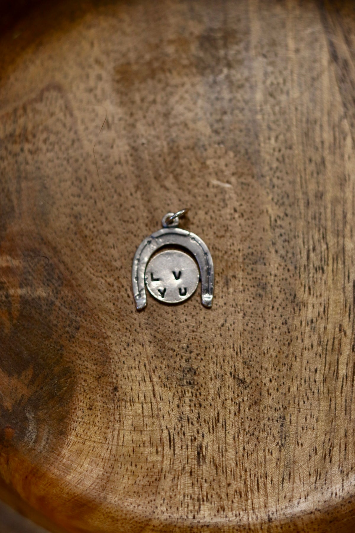 Spinning Horseshoe I luv u charm 925