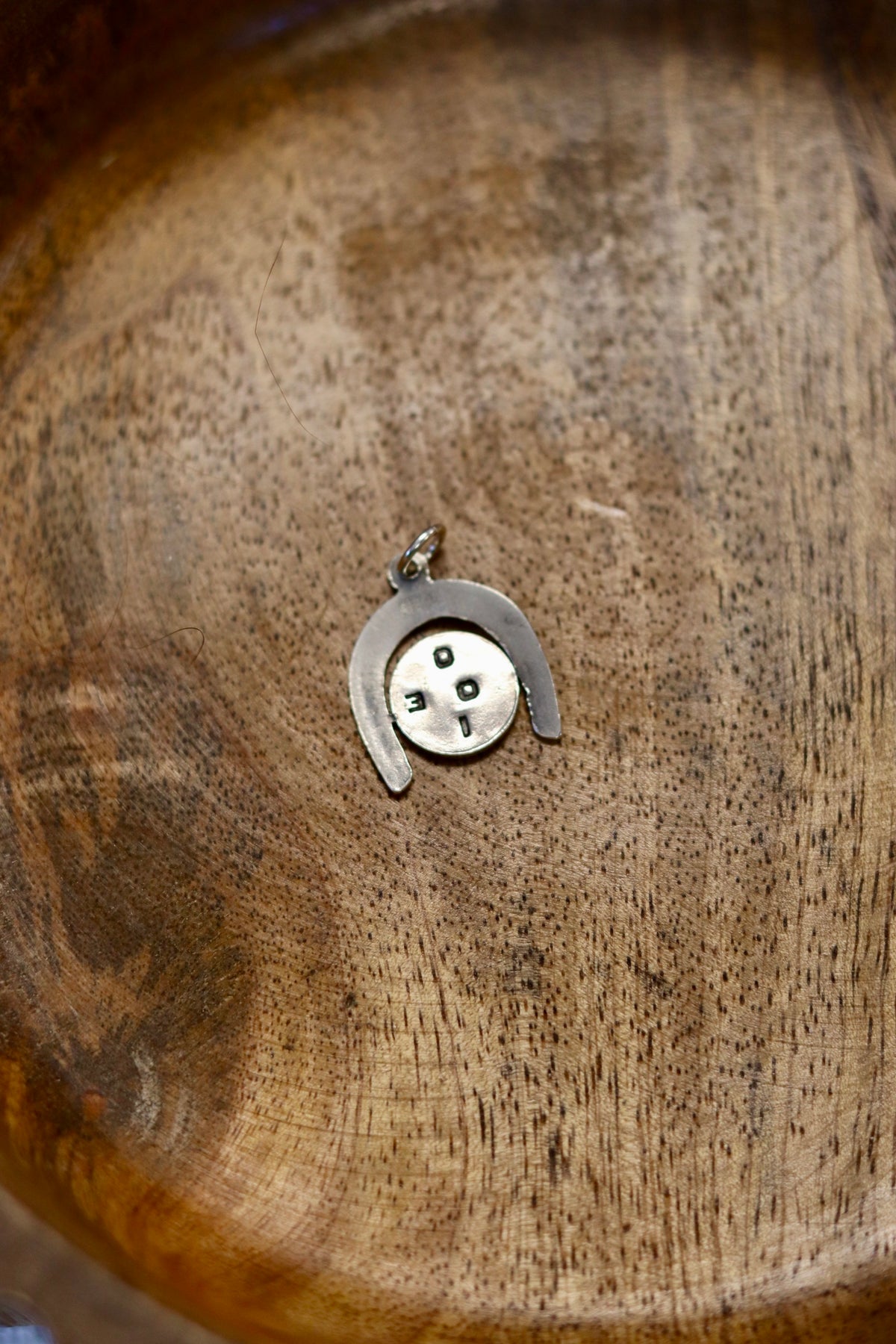Spinning Horseshoe I luv u charm 925