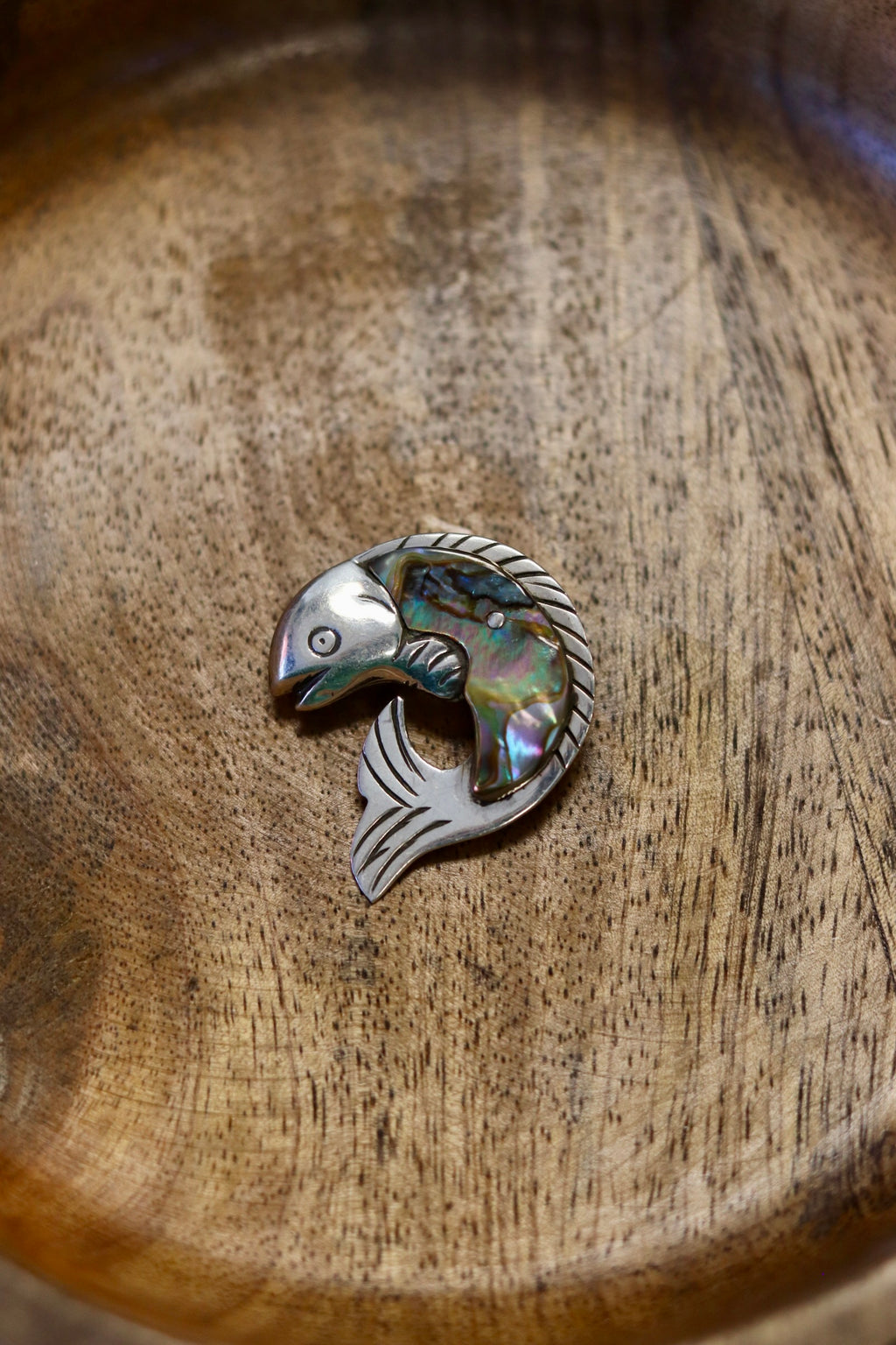 Rare Taxco Mid Century Abalone Fish Brooch