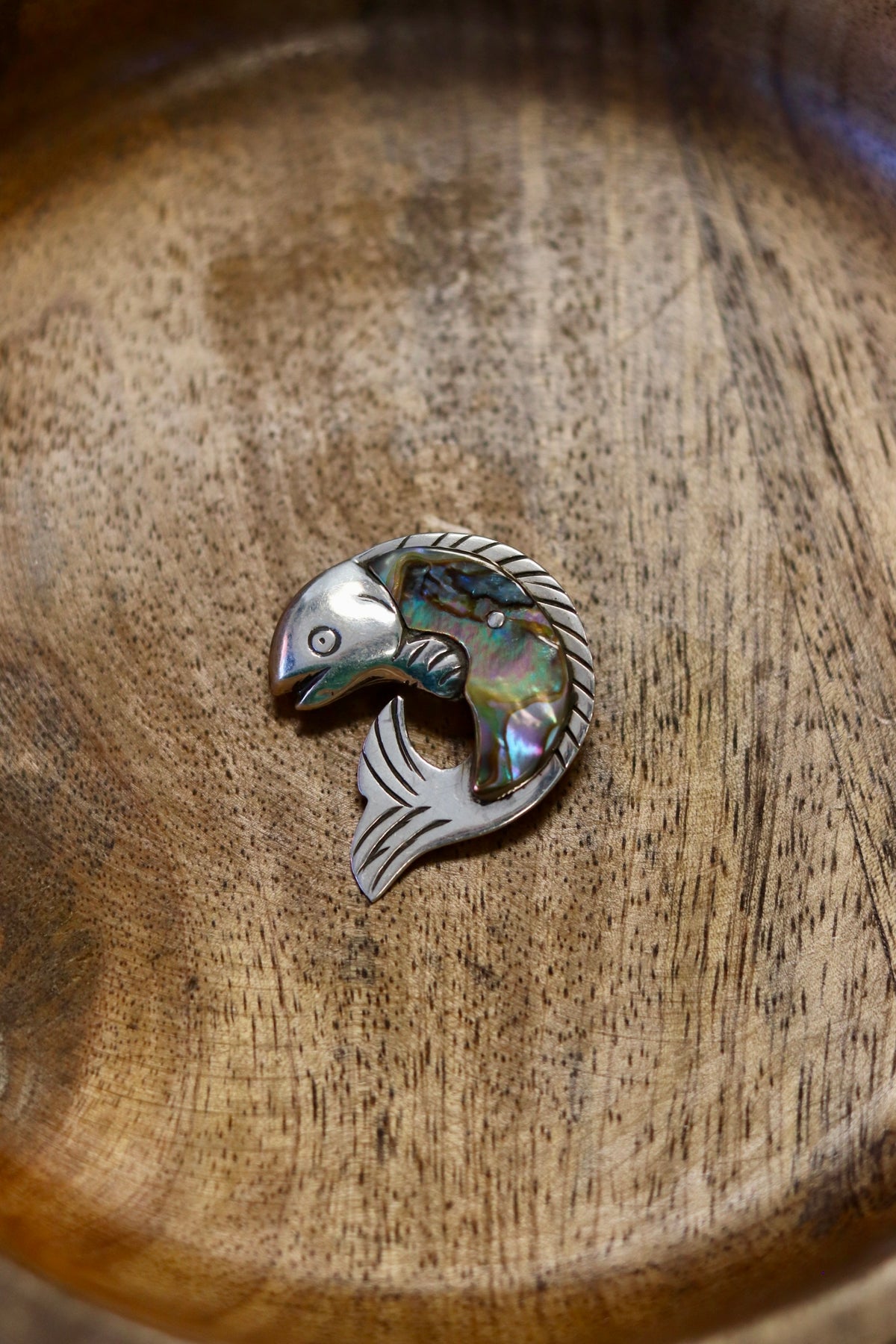 Rare Taxco Mid Century Abalone Fish Brooch