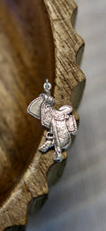 vintage western saddle charm 925