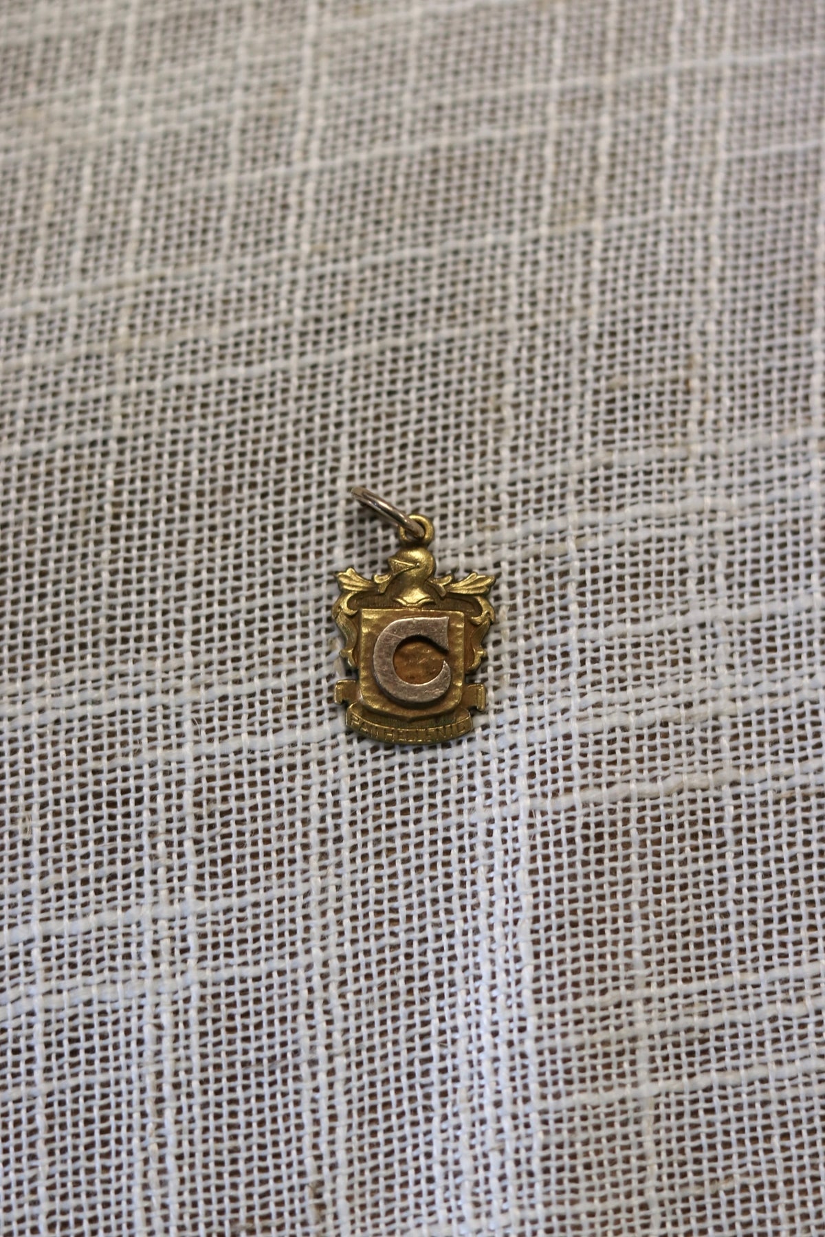 Vintage gold fill "C" initial sorority  commemorative  necklace