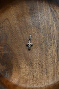 Reversible Cross Charm Turquoise + Coral 925