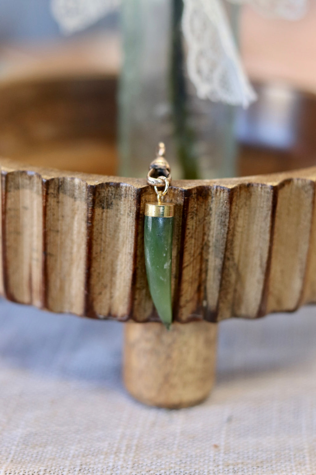 Nephrite Jade  Cornicello / Horn