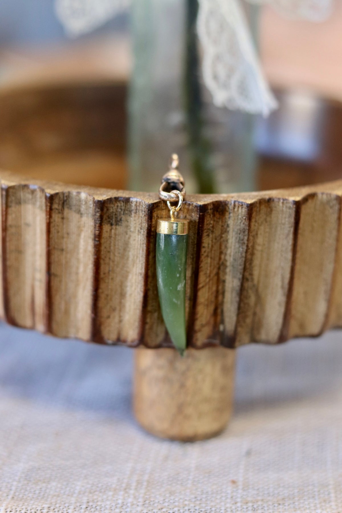 Nephrite Jade  Cornicello / Horn