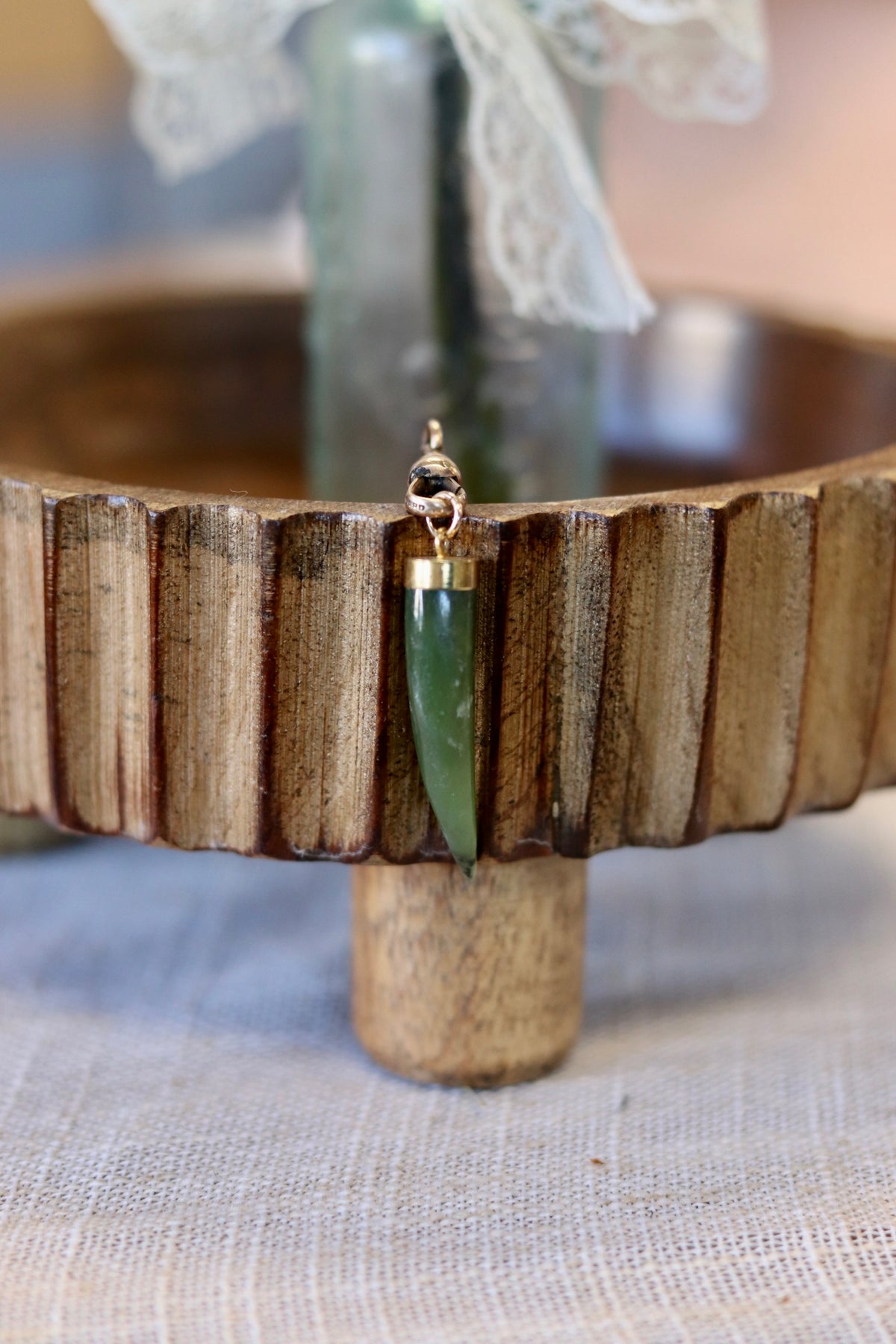 Nephrite Jade  Cornicello / Horn
