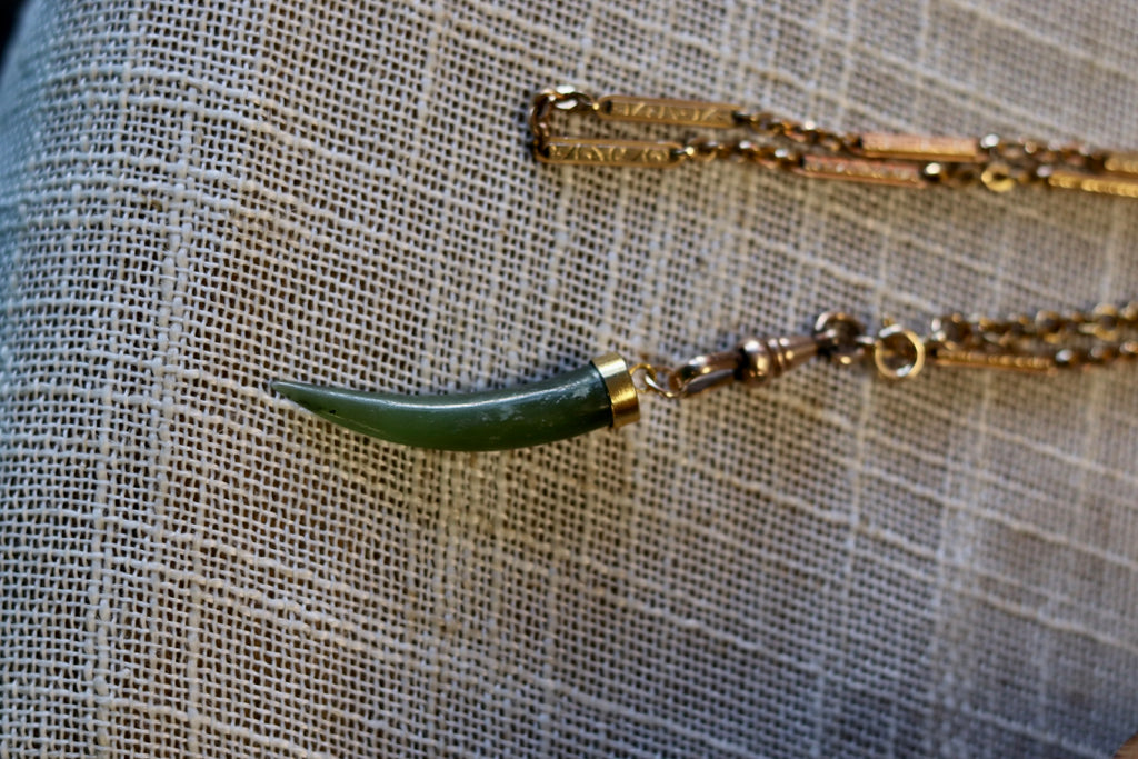 Nephrite Jade  Cornicello / Horn