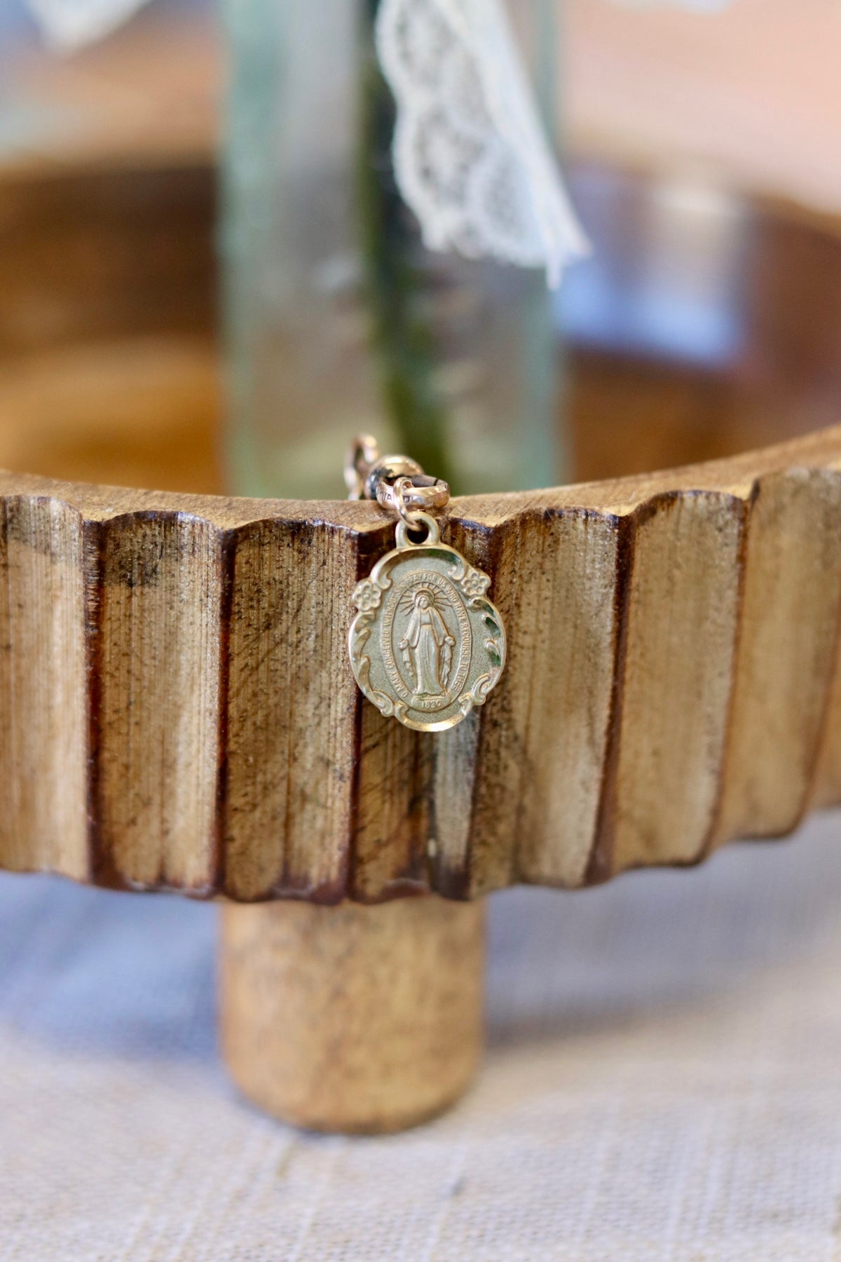Miraculous metal mary 14k GF