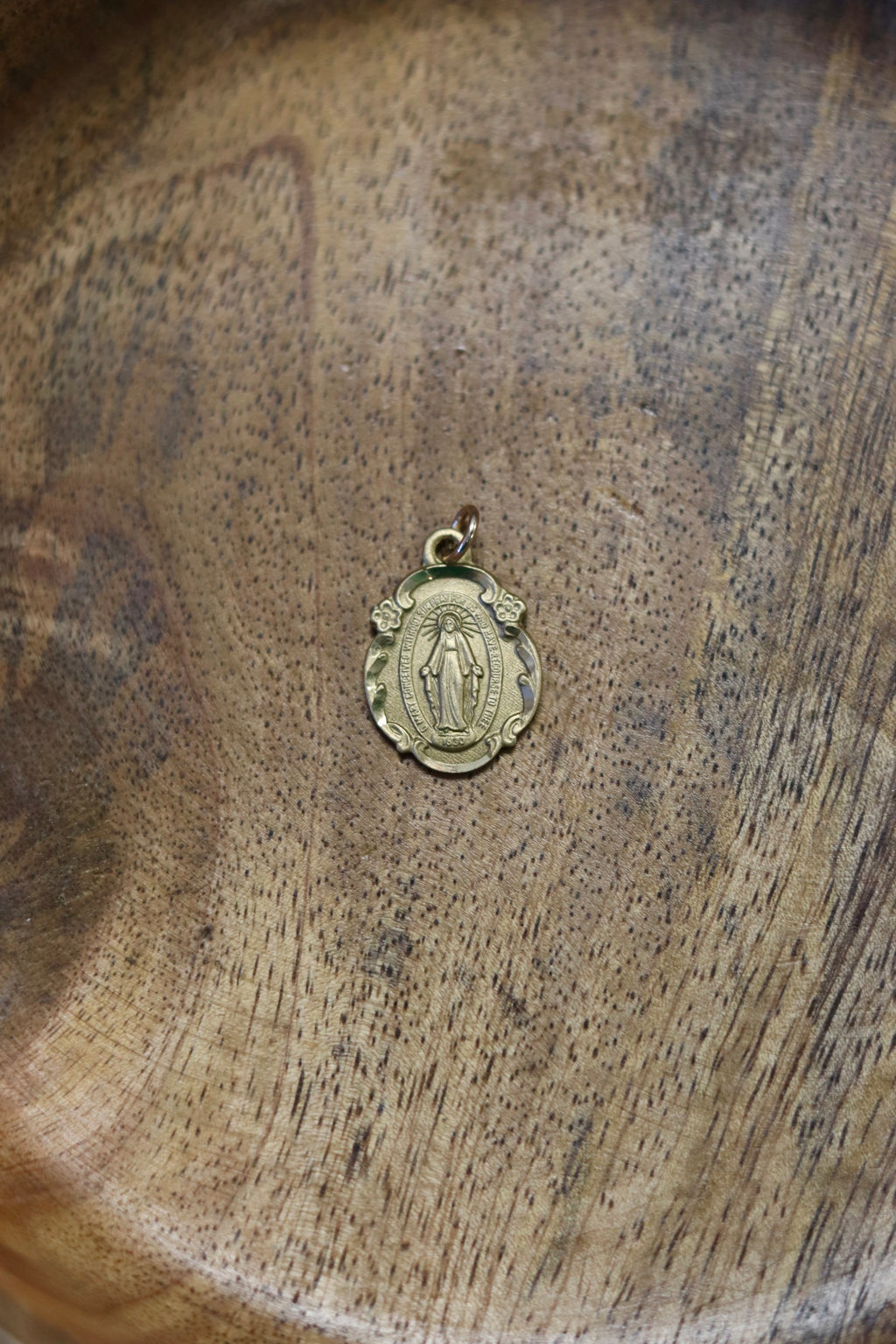 Miraculous metal mary 14k GF
