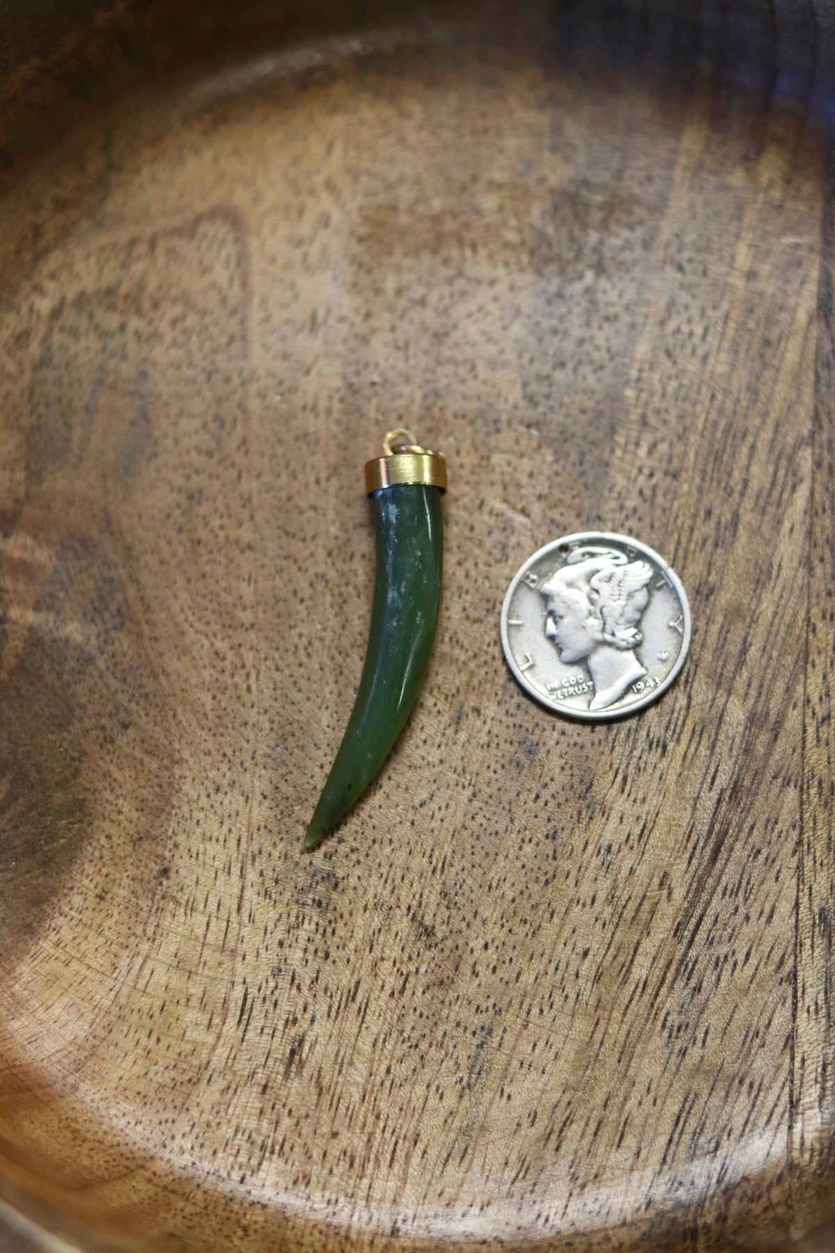 Nephrite Jade  Cornicello / Horn