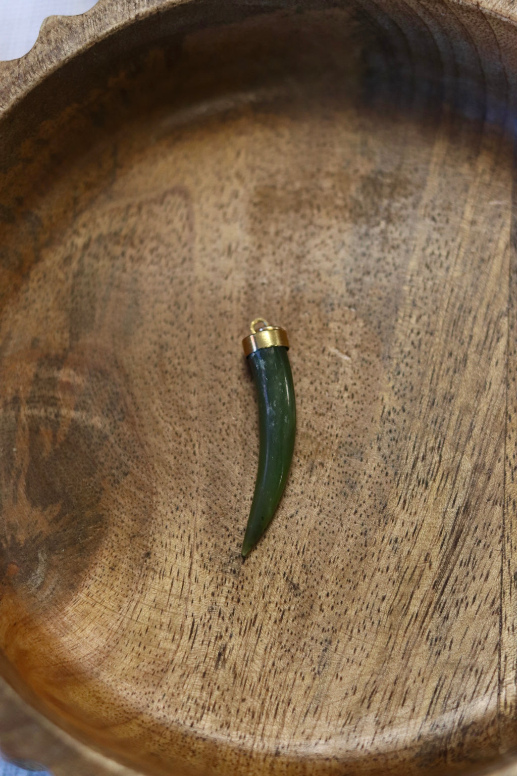 Nephrite Jade  Cornicello / Horn