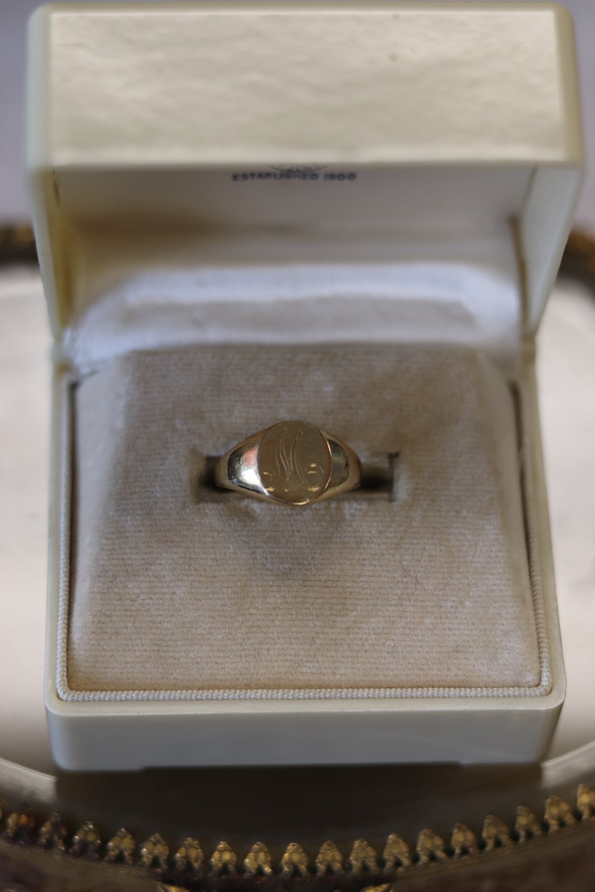 "M" Signet Ring Size 4.75 1940/60s