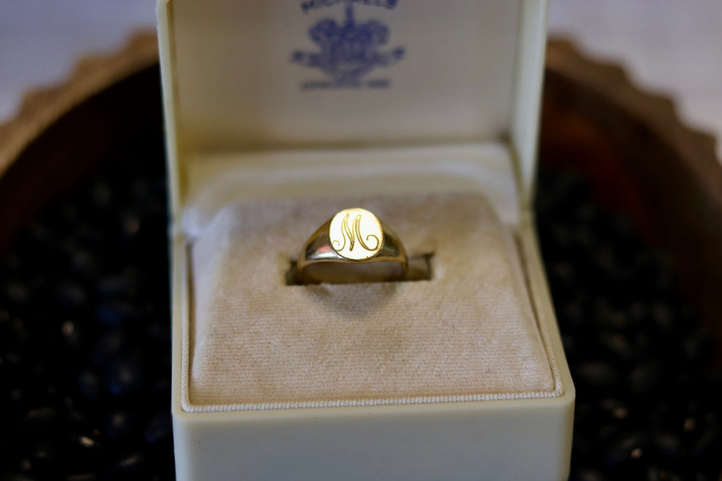 "M" Signet Ring Size 4.75 1940/60s