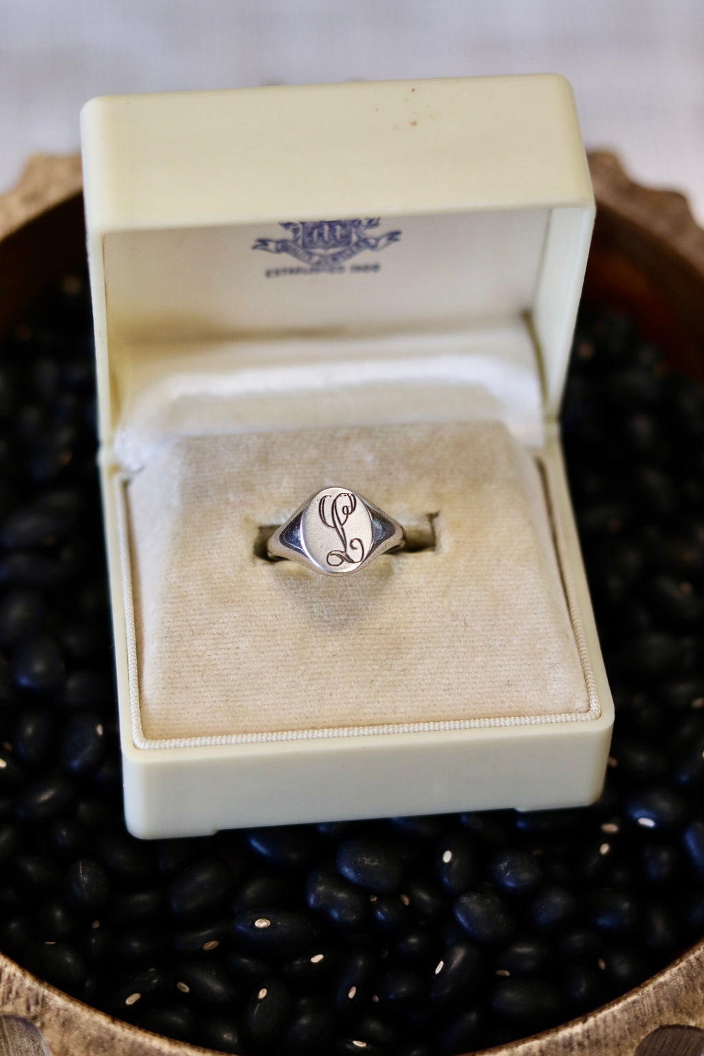 "L" Signet Ring 925 Size 4.75